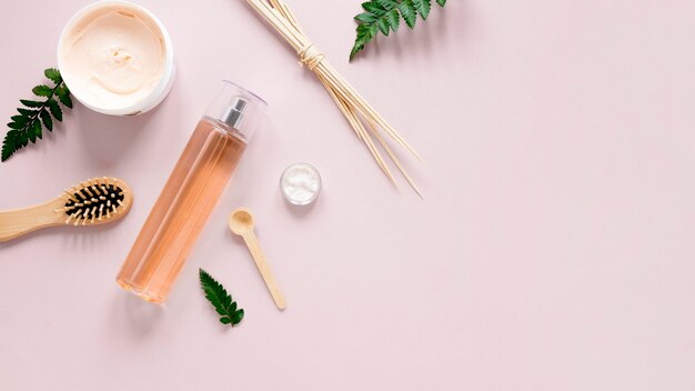 Concept de cosmétiques naturels avec espace copie