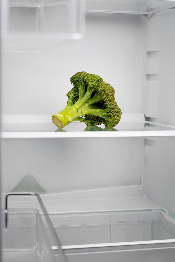 Photo gratuit concept de crise alimentaire avec réfrigérateur vide