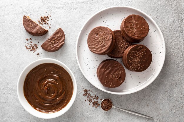 Concept de délicieux biscuits alfajores