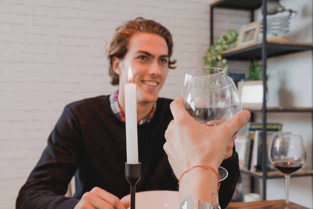 Concept de dîner de Noël avec l&#39;homme