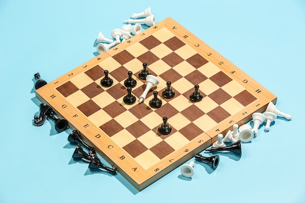 Photo gratuite le concept d'échecs et de jeu d'idées commerciales et de compétition.
