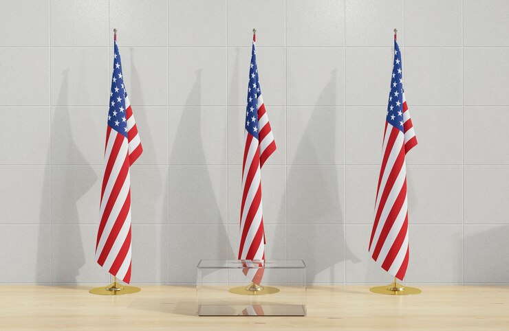 Photo gratuit le concept des élections américaines avec le drapeau américain