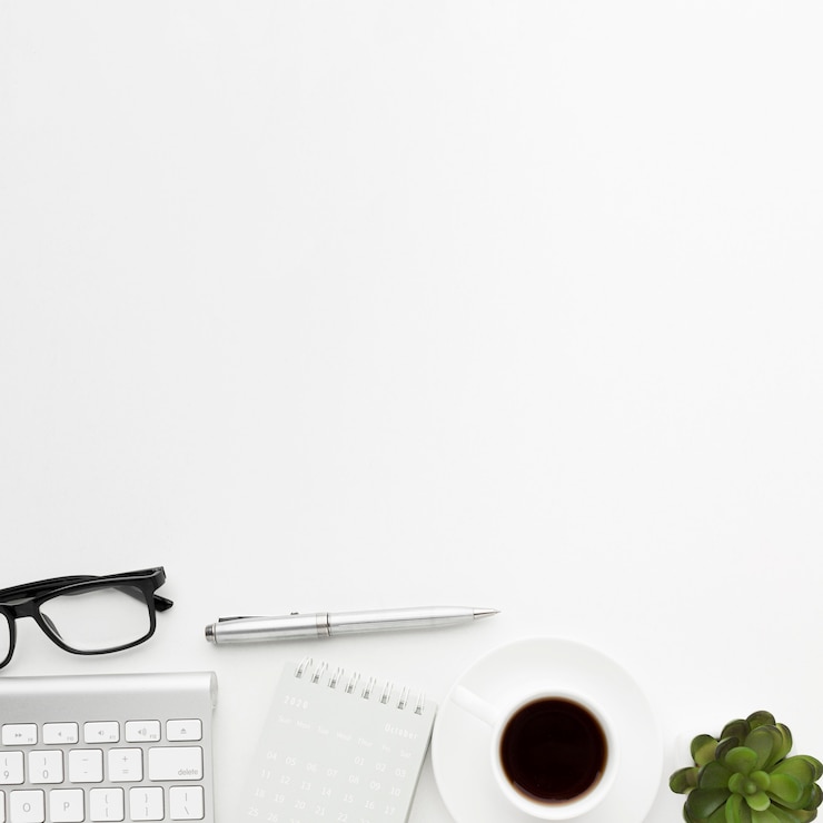 Photo gratuit concept d'éléments de bureau vue ci-dessus