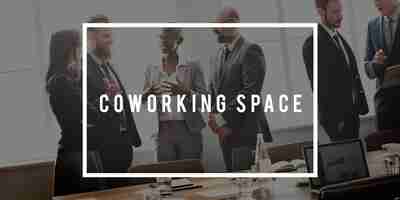 Photo gratuite concept d'entreprise d'entreprise de bureau d'espace de coworking