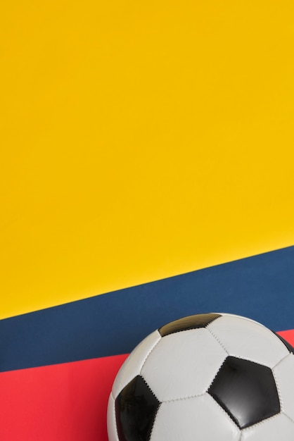 Photo gratuite concept de l'équipe de football colombienne nature morte