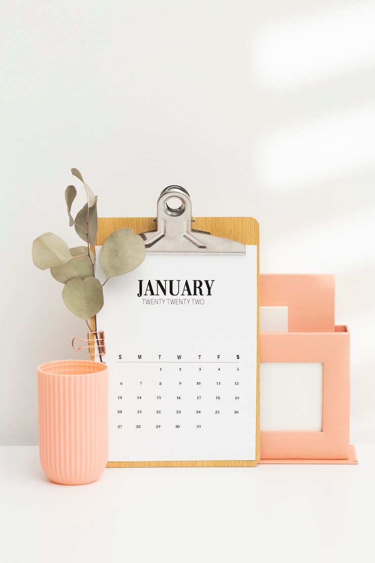Photo gratuit concept d'établissement d'objectifs avec calendrier