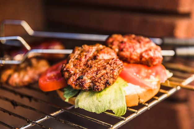 Photo gratuite concept de fête de l'indépendance avec hamburger