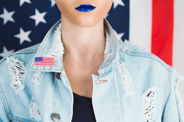 Photo gratuite concept de fête de l'indépendance usa avec femme punk