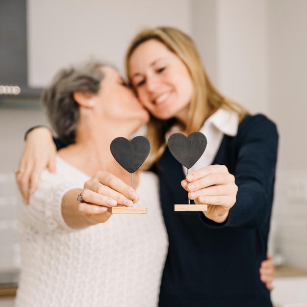 Photo gratuite concept de fête des mères avec coeur