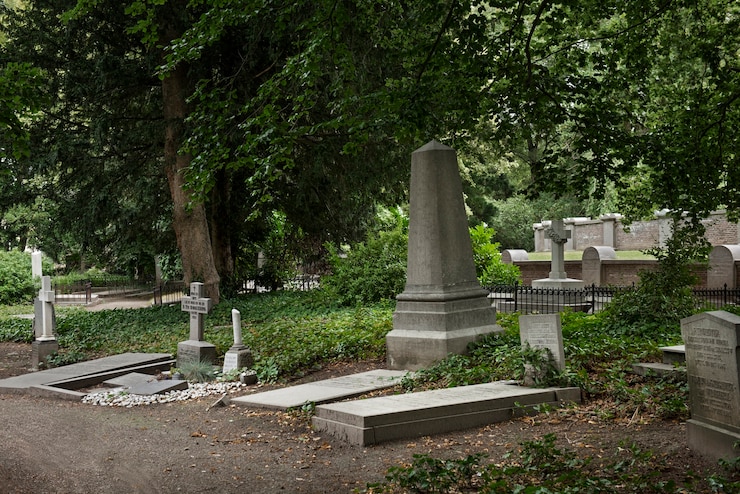 Photo gratuit concept de fond de cimetière