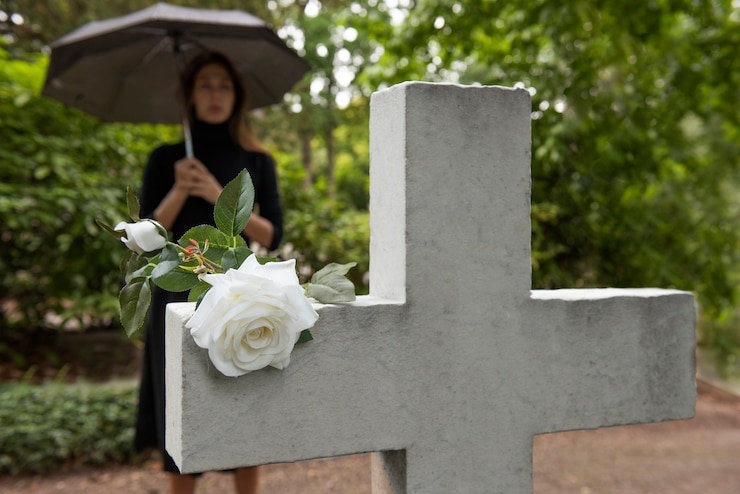 Photo gratuit concept de fond de cimetière