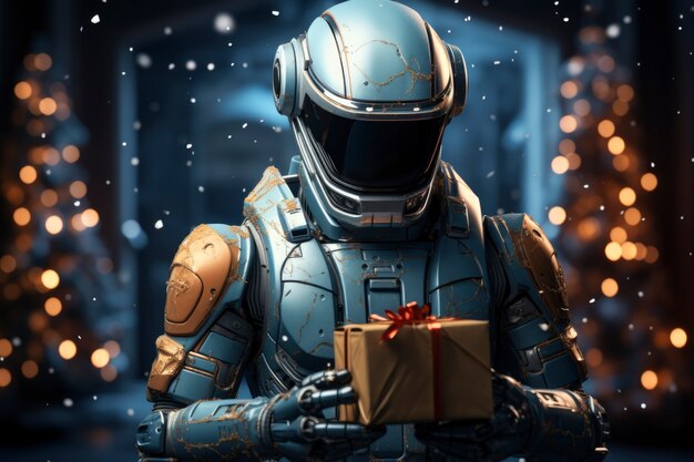 Photo gratuite le concept futuriste de célébration de noël