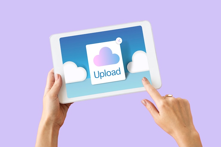 Photo gratuit concept d'icône de stockage cloud computing