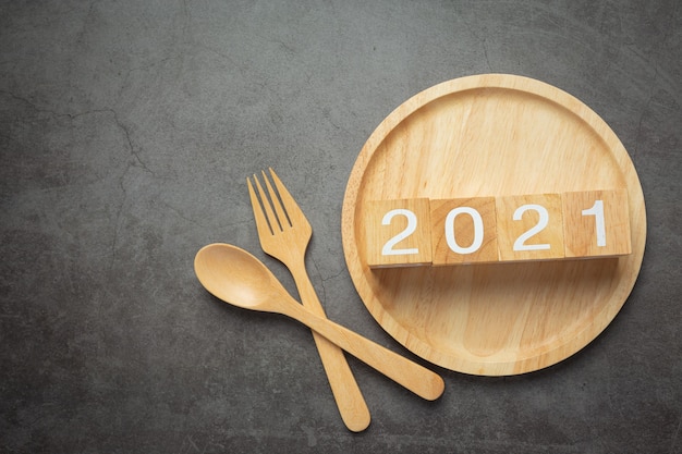 Concept de lettrage numéro 2021