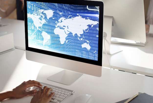 Concept De Logiciel De Technologie De Chiffres De Code Binaire Mondial