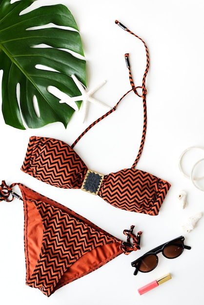 Photo gratuite concept de maillots de bain plage été vacances bikini