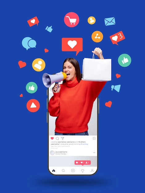 Concept de marketing des médias sociaux pour le marketing avec des applications