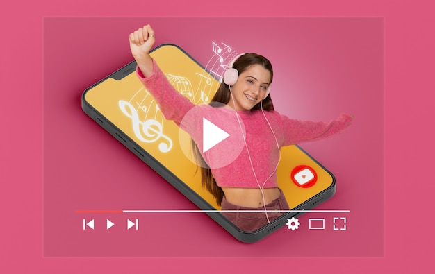 Photo gratuite concept de médias sociaux avec smartphone