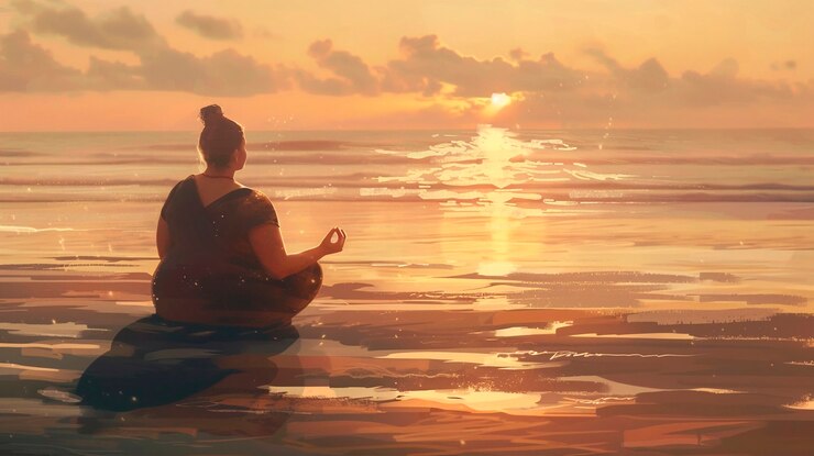 Photo gratuit le concept de méditation dans le style de l'art numérique