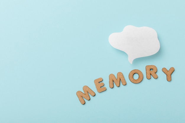 Concept de mémoire avec vue de dessus en papier