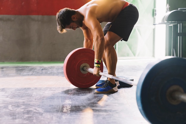 Concept de musculation avec barbell