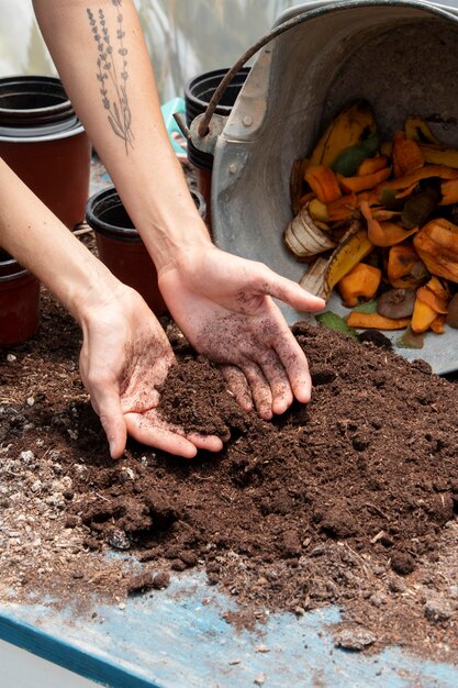 Concept de nature morte de compost