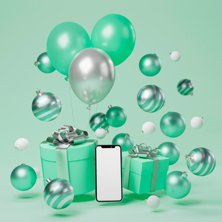 Photo gratuit concept de noël avec boules et espace copie