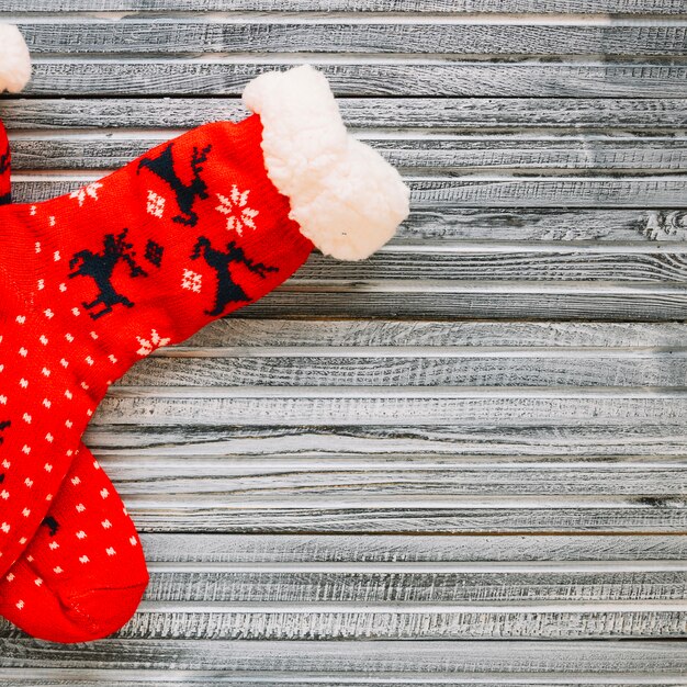 Concept de Noël décoratif avec chaussette