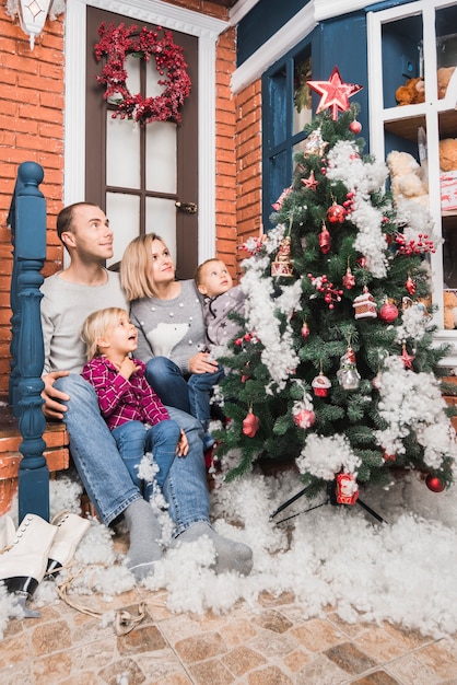 Photo gratuite concept de noël avec la famille