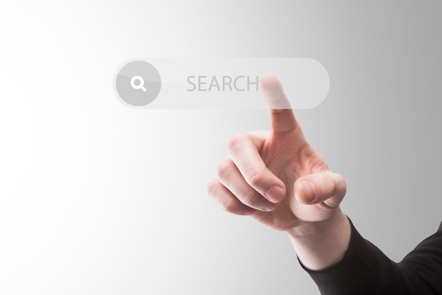 Concept de page d'accueil avec barre de recherche