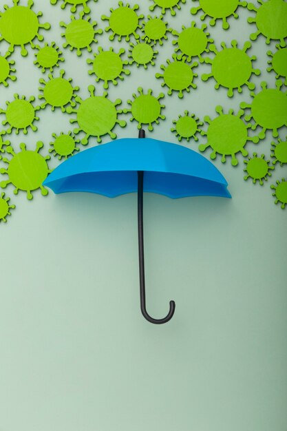 Concept de protection avec parapluie