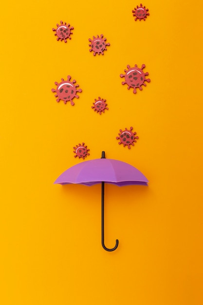 Concept de protection avec parapluie