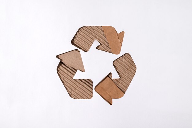 Concept de recyclage minimal de carton vue de dessus