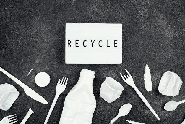 Photo gratuite concept de recyclage plat