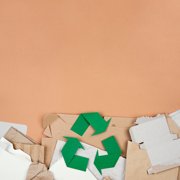 Photo gratuite concept de recyclage à plat