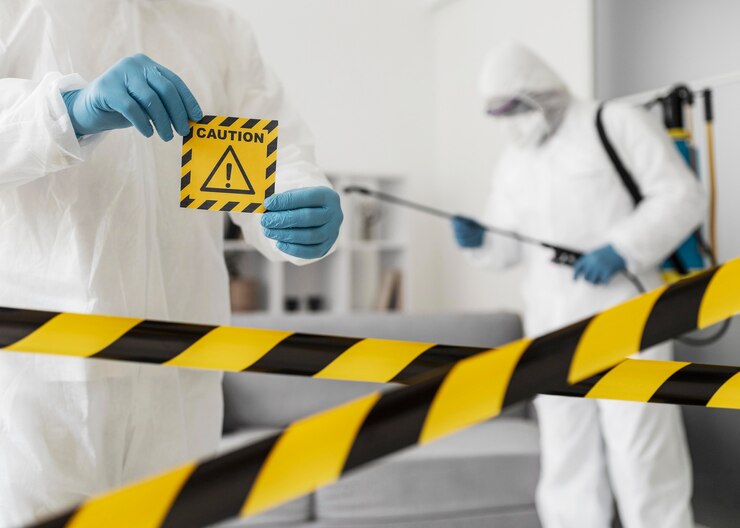 Photo gratuit concept de risques chimiques avec équipement de protection