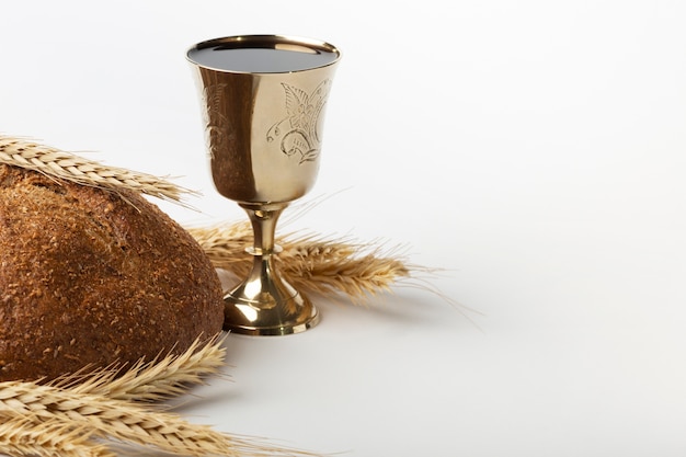 Concept de sainte communion avec du vin