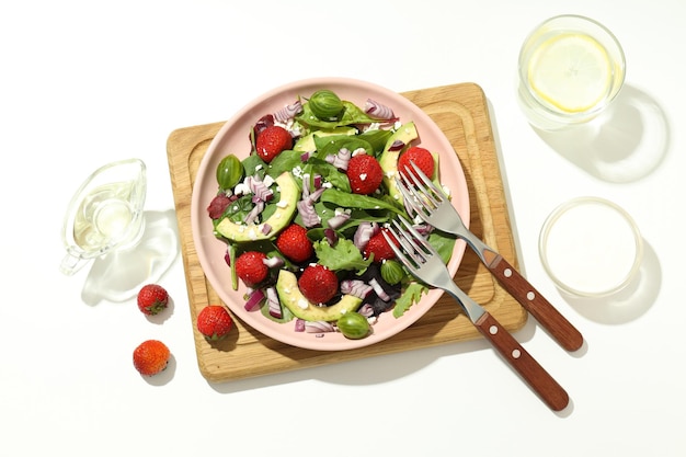 Concept de salade de nourriture savoureuse avec vue de dessus de fraise