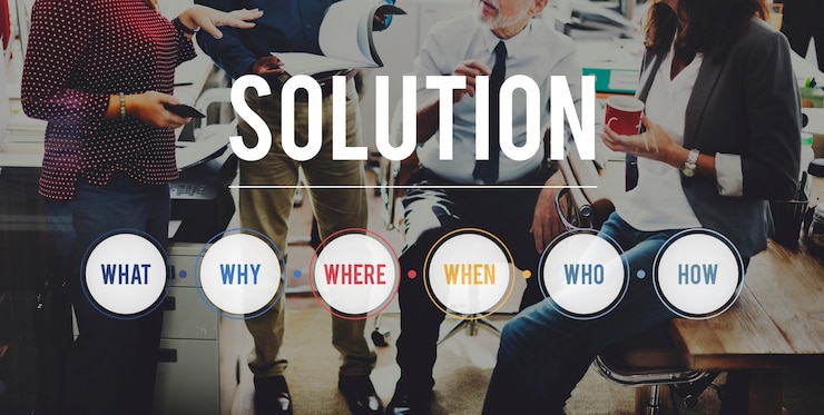 Photo gratuit concept de solution solution problème de résolution de problèmes