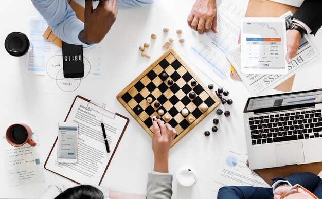 Concept de stratégie d&#39;entreprise de jeu d&#39;échecs