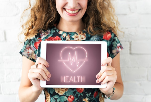 Photo gratuite concept de symbole d'icône de battement de coeur de santé