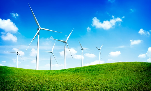 Concept de technologie électrique de l&#39;énergie verte de turbine
