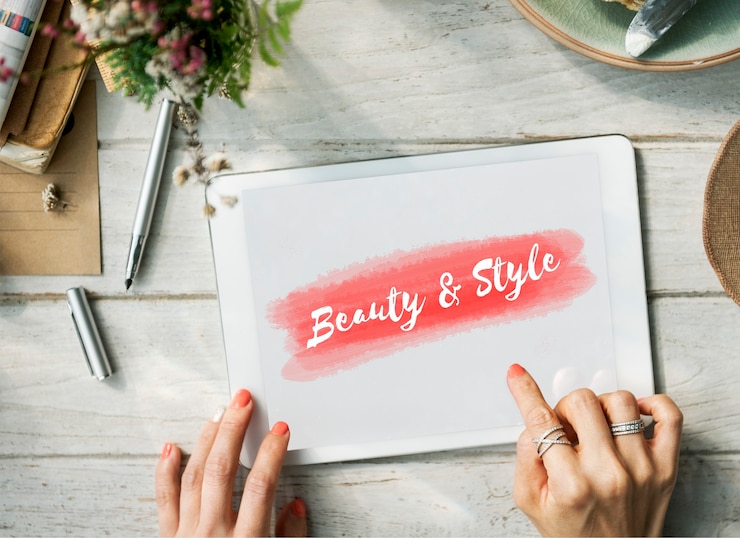 Photo gratuit concept de texte de mode de style de beauté