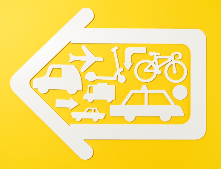 Photo gratuit concept de transport urbain avec des véhicules