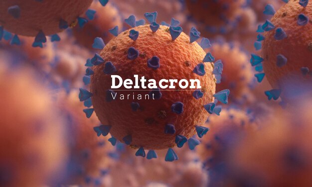 Concept de variante deltracron de covid