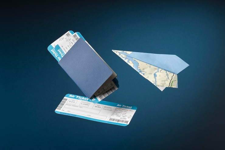 Photo gratuit concept de voyage avec documents