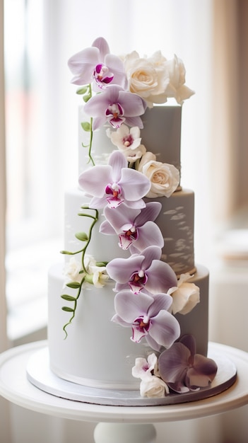 Photo gratuite conception 3d pour un délicieux gâteau de mariage