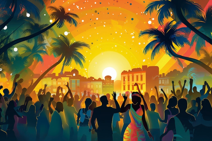 Photo gratuit conception de carnaval d'art numérique