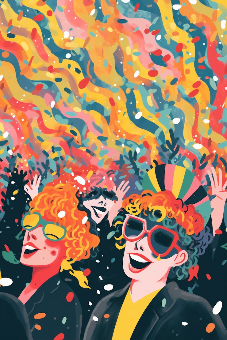 Photo gratuit conception de carnaval d'art numérique