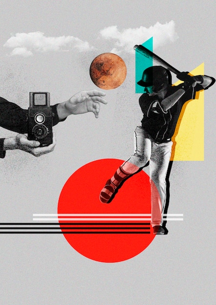 Conception de collage vintage coloré